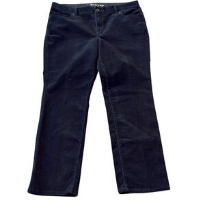 Sonoma Black Velvet Mid Rise Straight Pants 14P Soft Luxe Classic Comfort